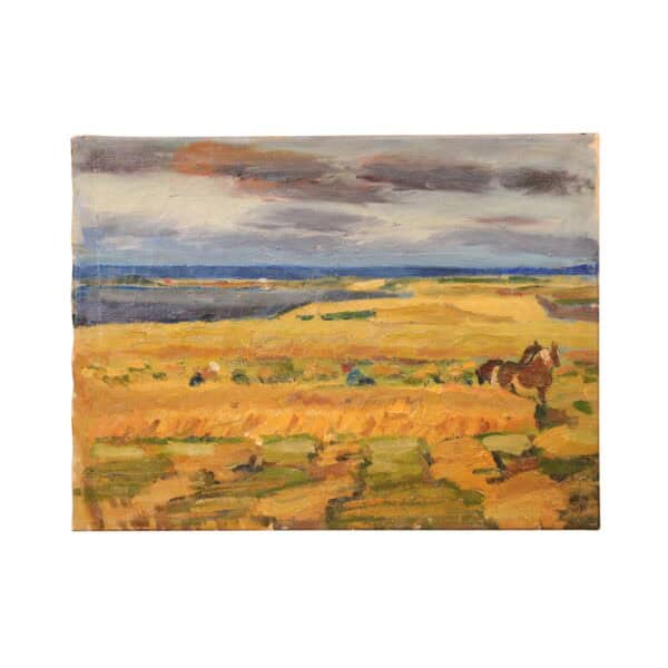 Oil on Canvas Landscape Painting with Horse, France 20th c. - Image 2