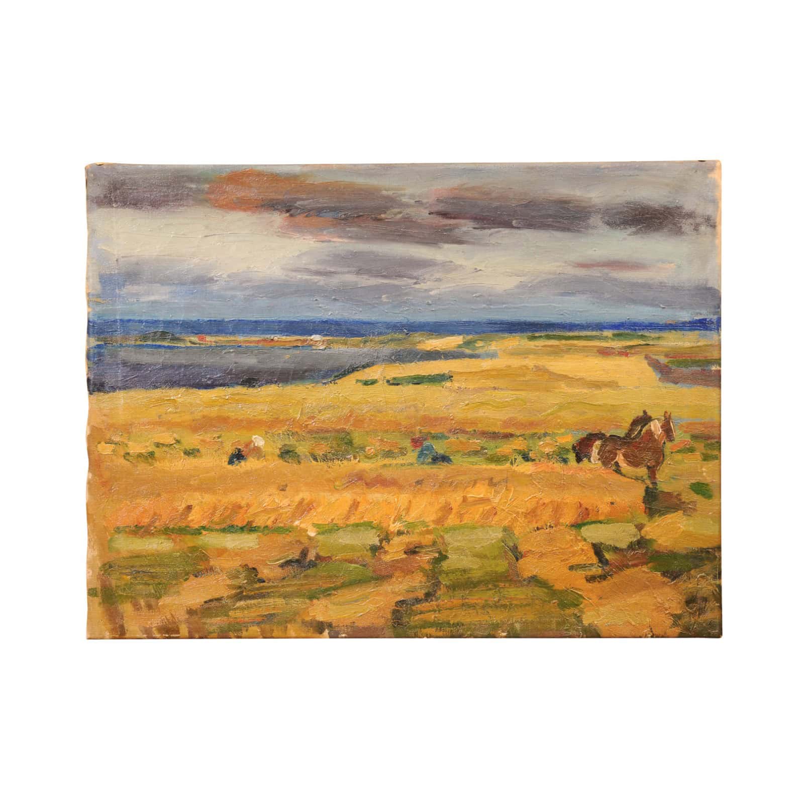 Oil on Canvas Landscape Painting with Horse, France 20th c. - Image 2