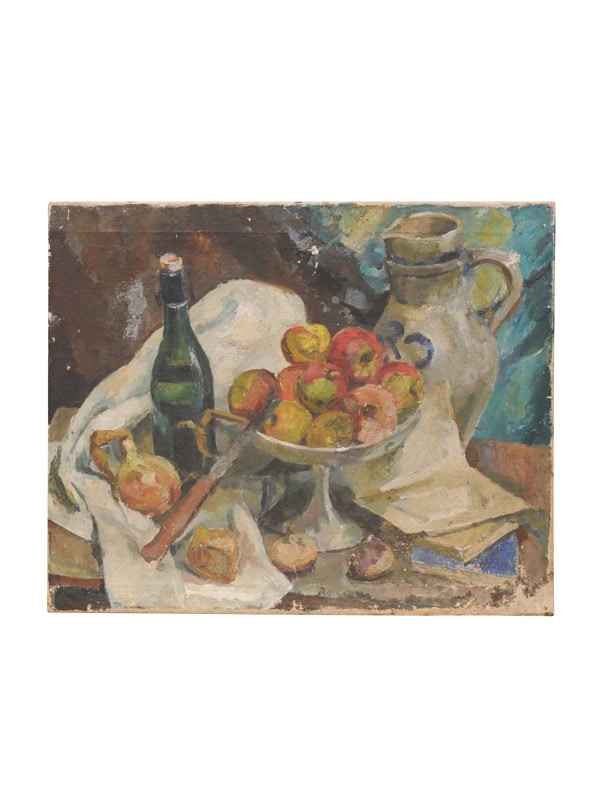 Oil on Canvas Still Life Painting, France ca. 1920