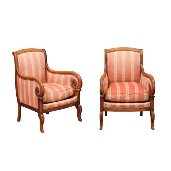 Pair of Restoration Period Bergeres, France 19th Century - Image 2