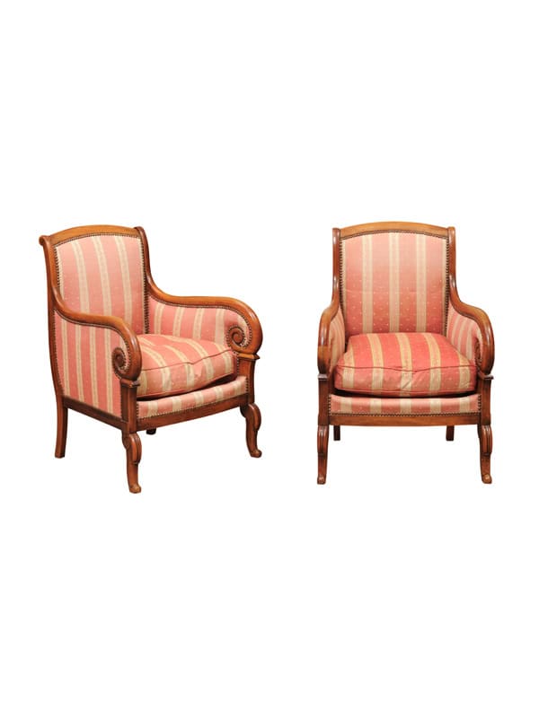 Pair of Restoration Period Bergeres, France 19th Century