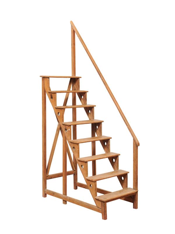Late 19th Century French Pine Library Steps