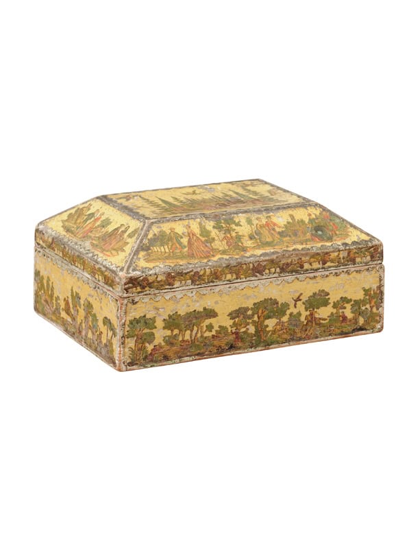 Yellow "Arte Povera" Dresser Box, Provence France 18th Century