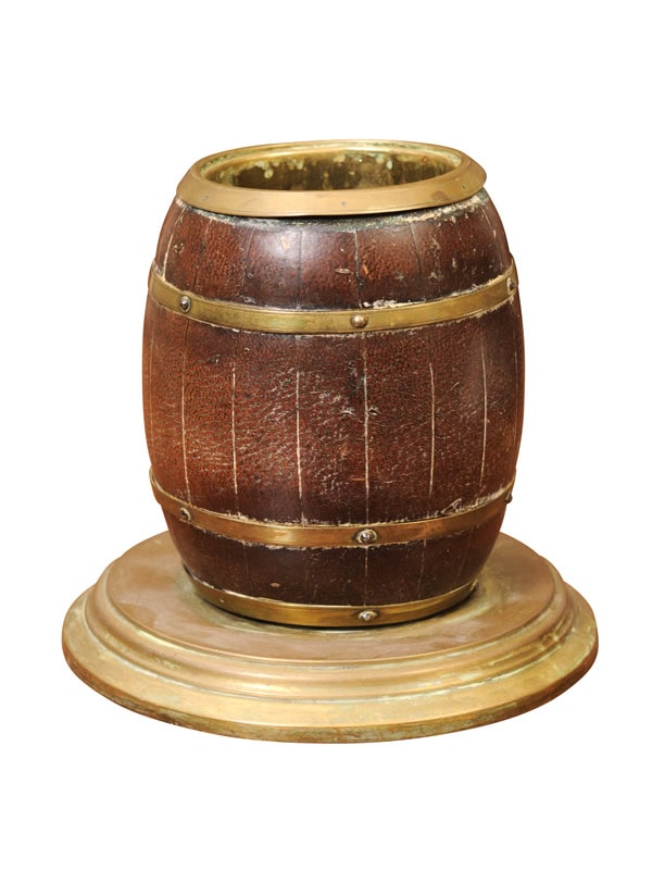 Leather & Brass Pot France ca. 1950
