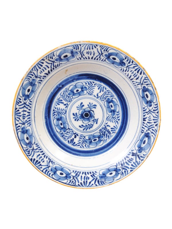 Set of 2 18th Century Delft Blue & White Plates. PRICE PER EACH.