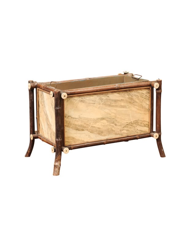 Faux Bamboo Jardiniere Wood & Tole ca. 1900