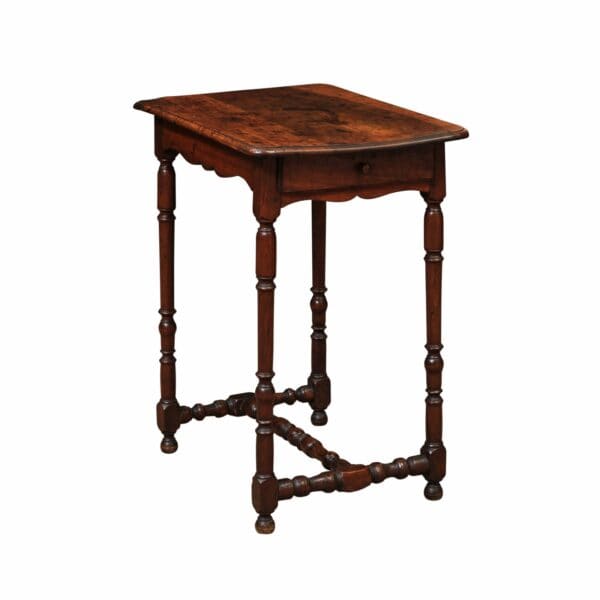 17th Century French LXIII Walnut Side Table with Drawer - Image 2