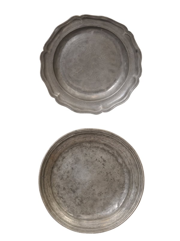 Set of 2 Pewter Chargers, 19th Century and earlier French