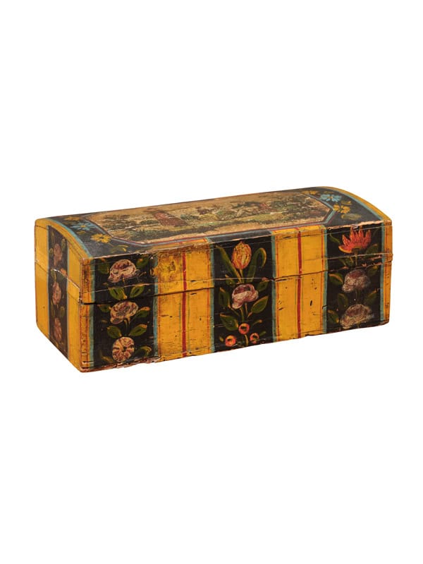 Painted Wood Glove Box, 19th Century France