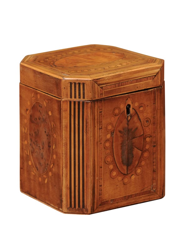 18th Century English Inlaid Single Tea Caddy