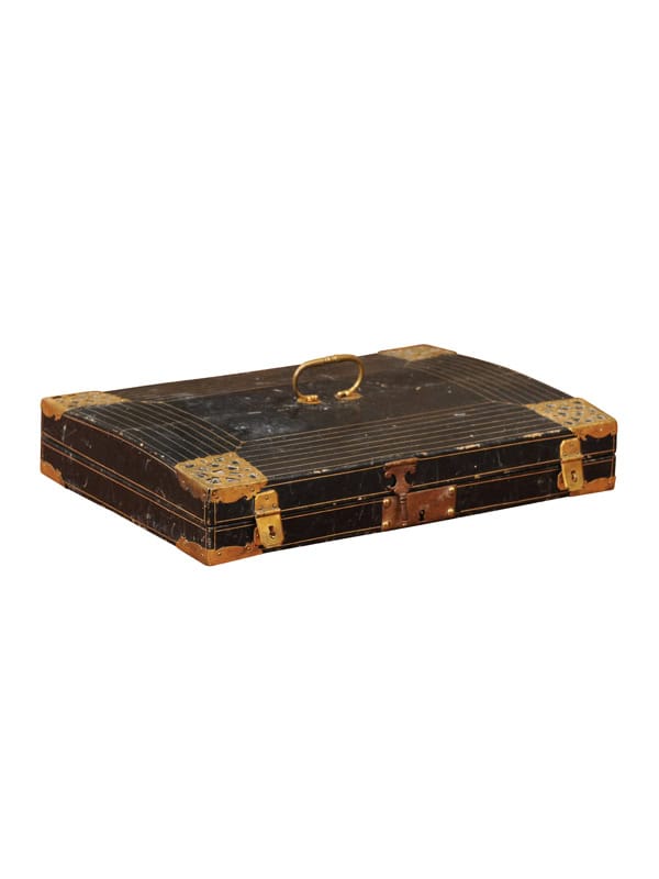 Early 18th Century French Louis XIV Leather & Bronze Dore Lap Desk ca. 1700