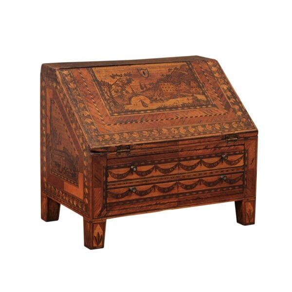 Apprentice Sized Straw Work Bureau / Slant Front Desk France ca. 1880 - Image 2
