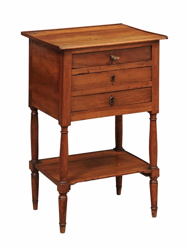 18th Century French Walnut Chiffonier / Bedside Table with 3 Drawers