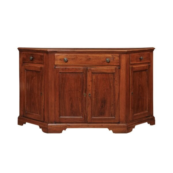 Italian Scantonata Walnut Credenza  with 4 Paneled doors , 19th Century - Image 2
