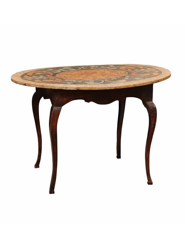 Oval 18th Century Tuscan Table with Painted Top