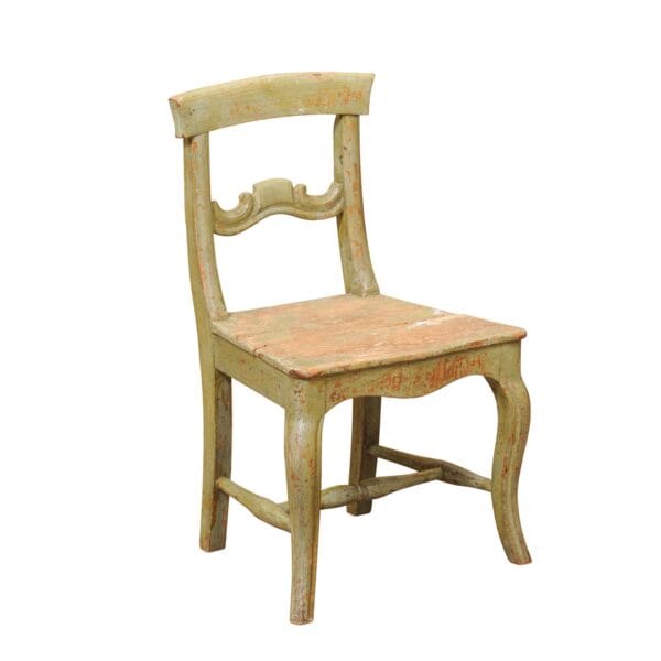 19th Century Swedish Green Painted Wood Child's Chair - Image 2