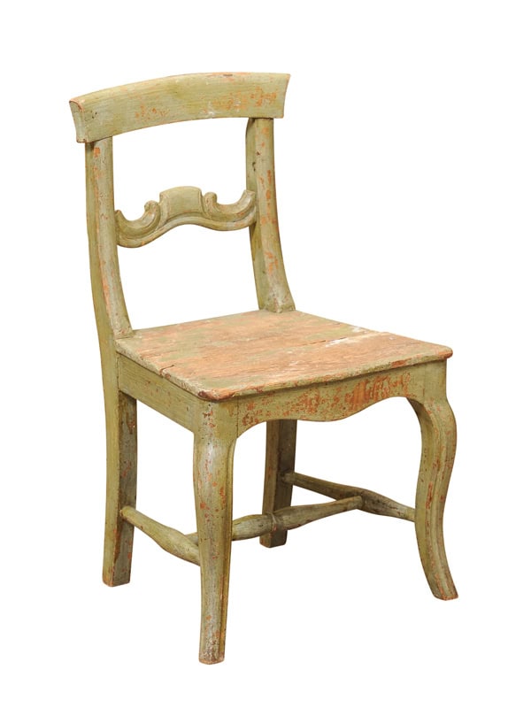 19th Century Swedish Green Painted Wood Child's Chair