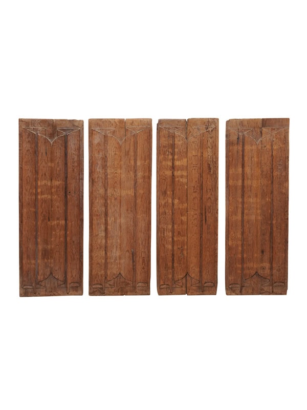 Set of 4 17th Century French Linen Fold Carved Oak Panels. PRICED PER PAIR.