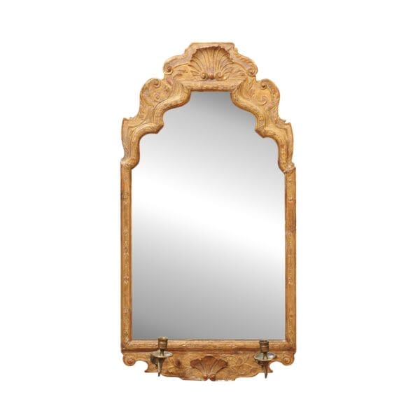 18th Century English Queen Anne Giltwood Mirror with Mercury Glass with Hand Bevel - Image 2