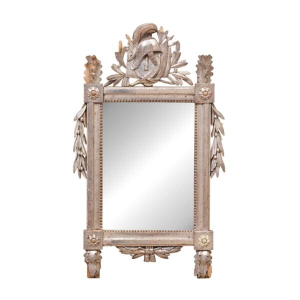 Late 18th Century French Louis XVI Silver Giltwood Mirror - Image 2