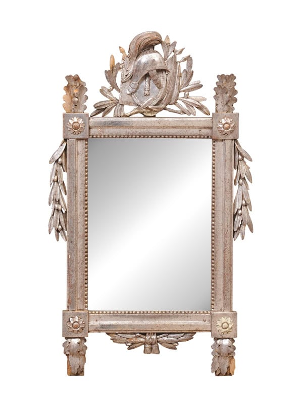 Late 18th Century French Louis XVI Silver Giltwood Mirror