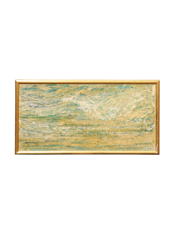 Mid Century French Giltwood Framed Oil on Board Abstract Painting
