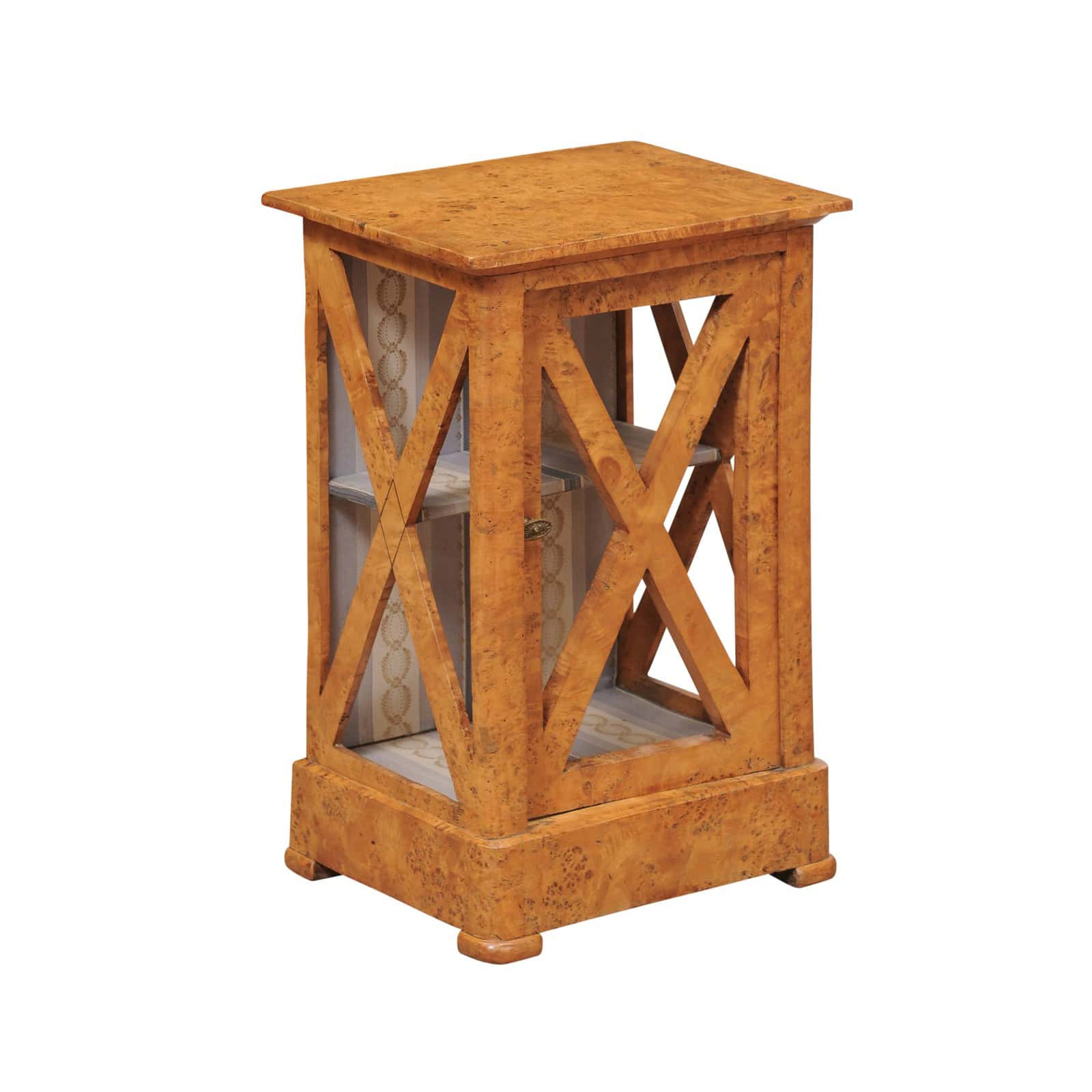 19th Century French Charles X Burled Elm Bedside Cabinet - Image 2