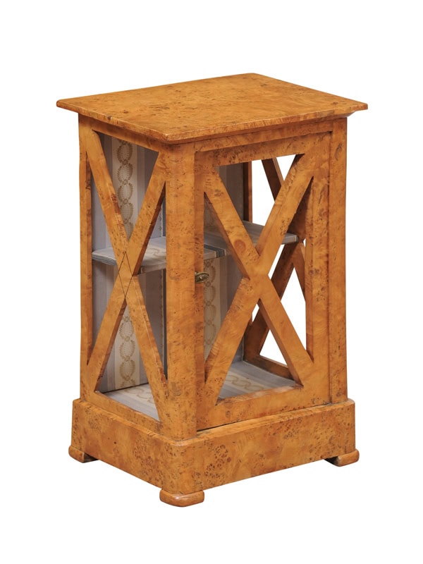 19th Century French Charles X Burled Elm Bedside Cabinet
