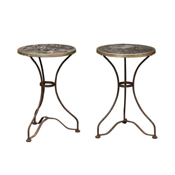 Pair of Bistro Tables ca 1900 France - Image 2