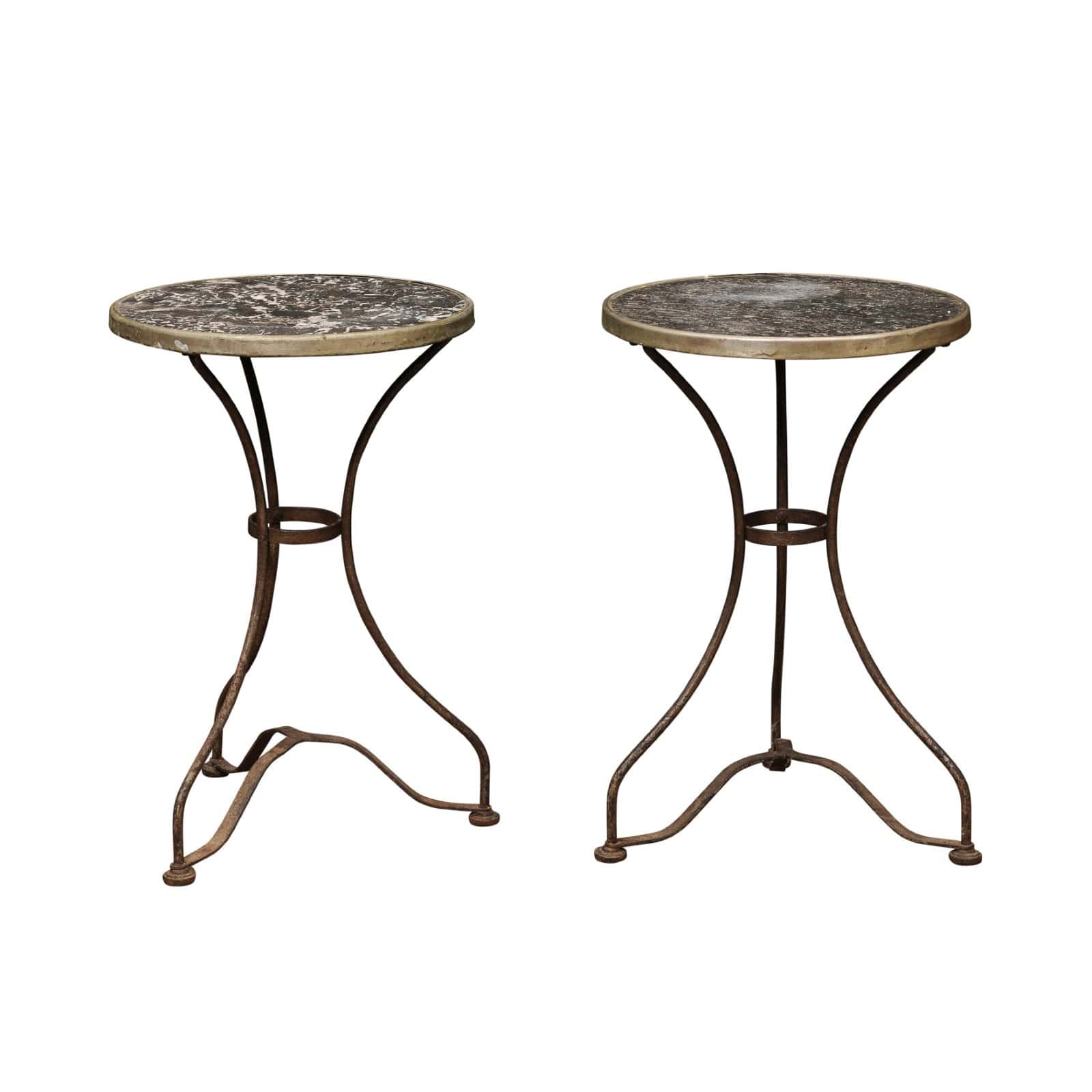 Pair of Bistro Tables ca 1900 France - Image 2