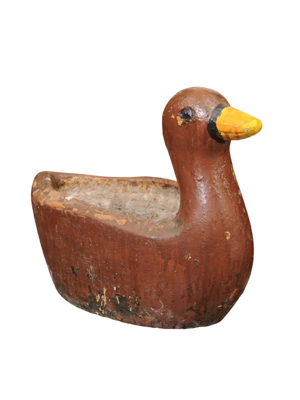 Painted Concrete Duck Jardiniere , France ca. 1920