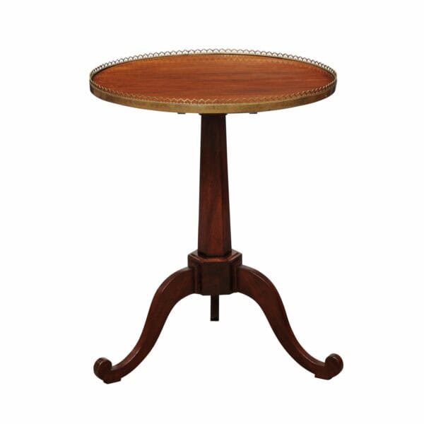 Late 18th Century French Mahogany Louis XVI Tilt Top Gueridon with Brass Gallery - Image 2