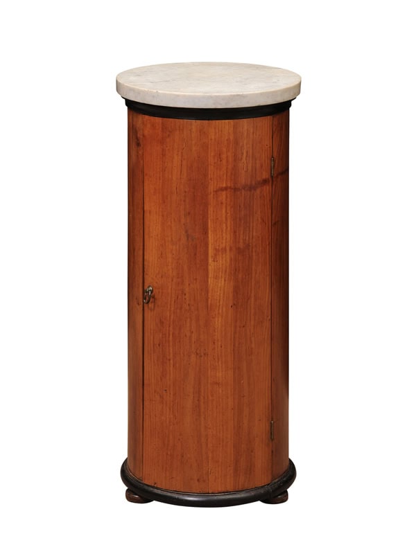 19th Century Italian Round Bedside Cabinet with Marble Top