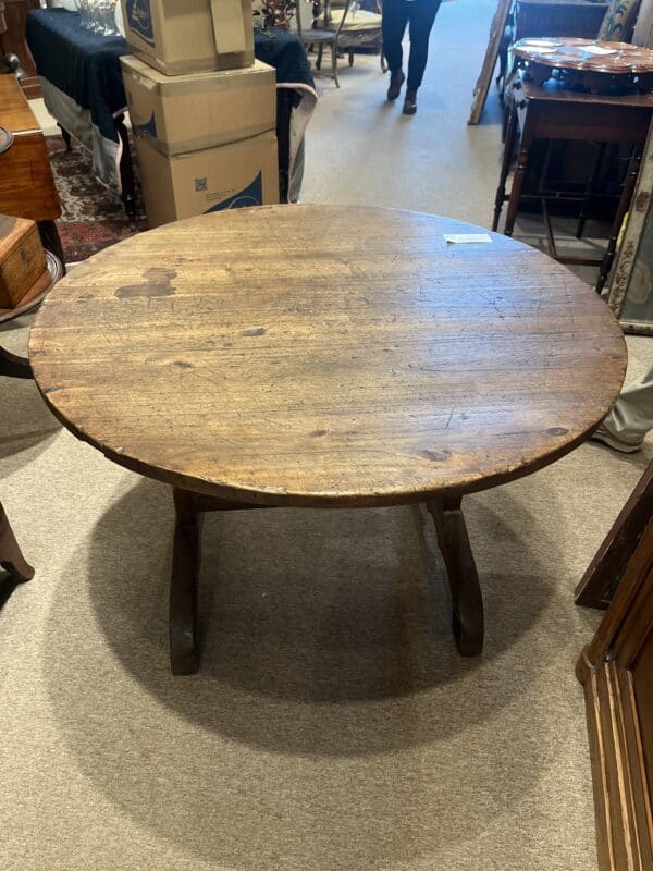 19th Century French Round Walnut Wine Tasting Table