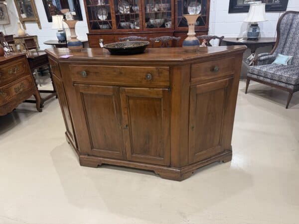 Italian Scantonata Walnut Credenza  with 4 Paneled doors , 19th Century
