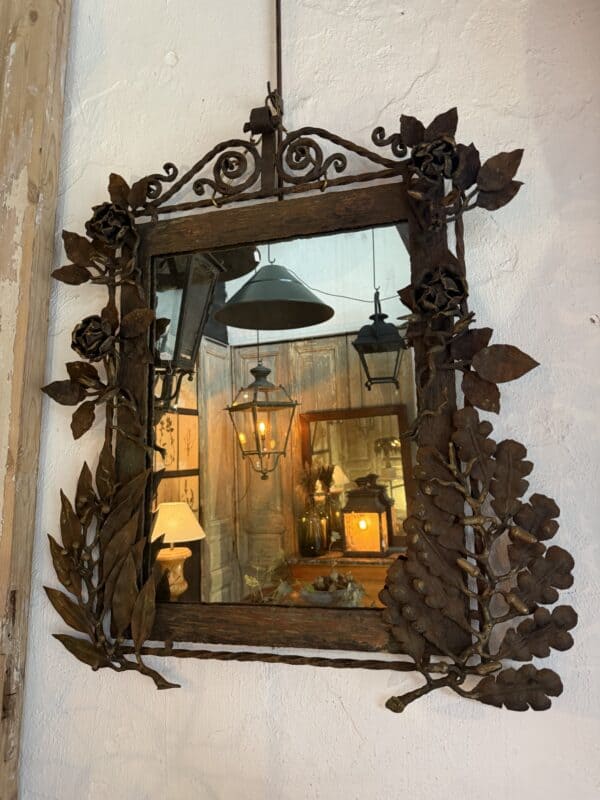 Wrought Iron Mirror France ca. 1900
