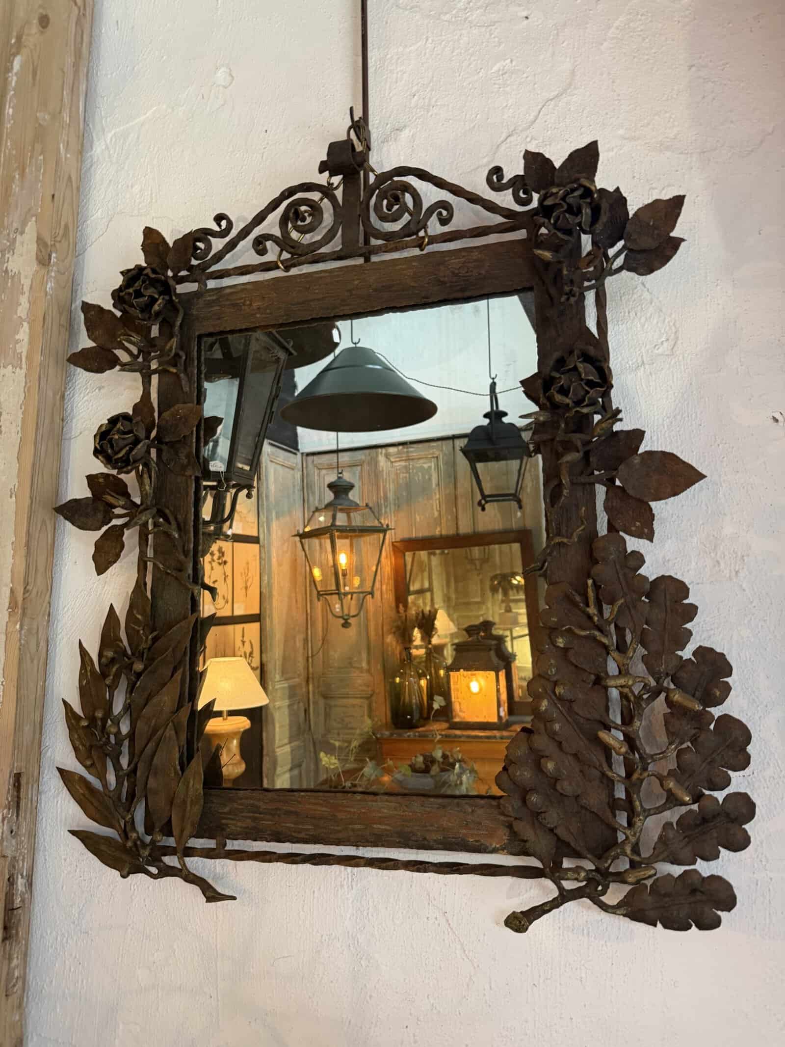 Wrought Iron Mirror France ca. 1900
