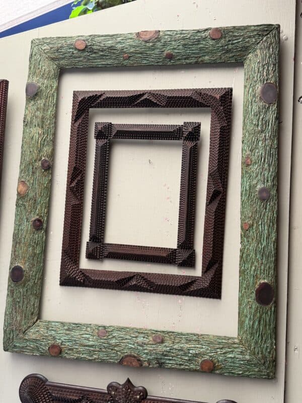 Large Green Painted Wood Frame for Mirror, France ca. 1850