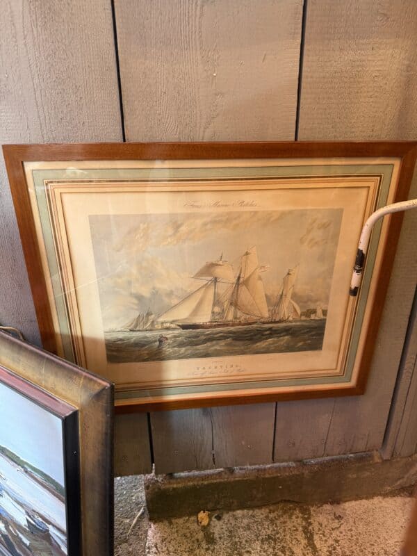 Framed English Sailboat Engraving