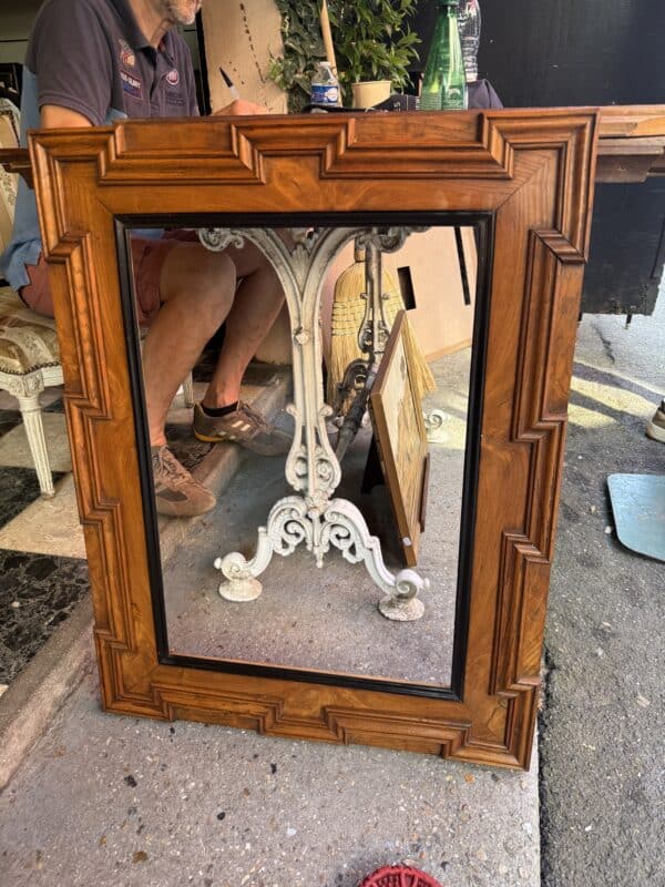 Geometric Elm Frame for Mirror France ca. 1850