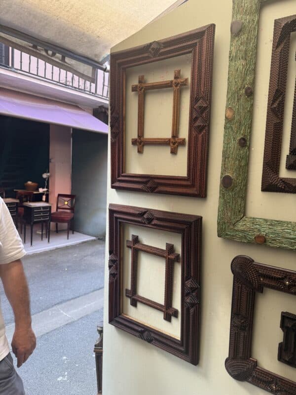 Pair of Tramp Art Frames for Mirrors France ca. 1880