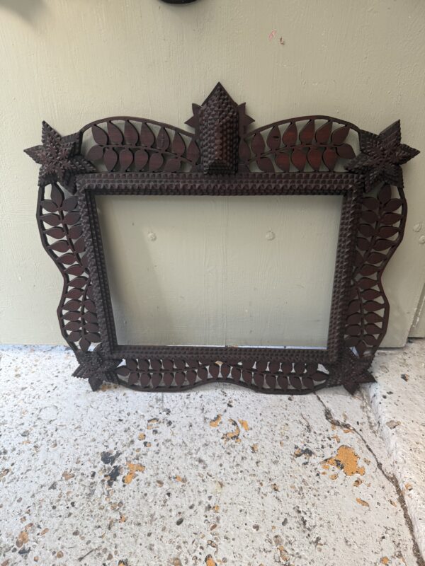 19th Century French Tramp Art Frame for Mirror