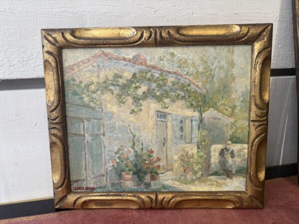 Giltwood Framed Impressionist Painting Oil on Canvas, 19th Century