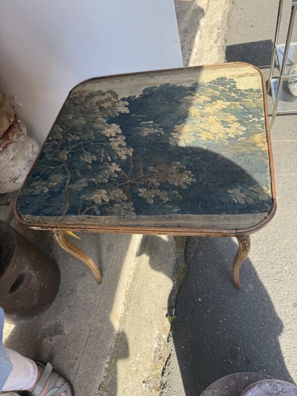 18th Century French Louis XV Game Table with 18th Century Aubusson Tapestry Top - Image 2