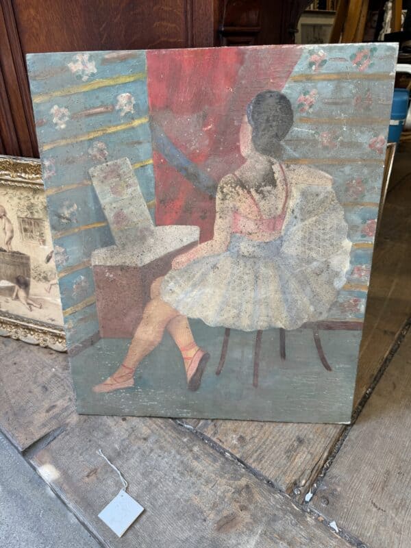 Panting "Dancer" Oil on Panel, ca. 1950 France