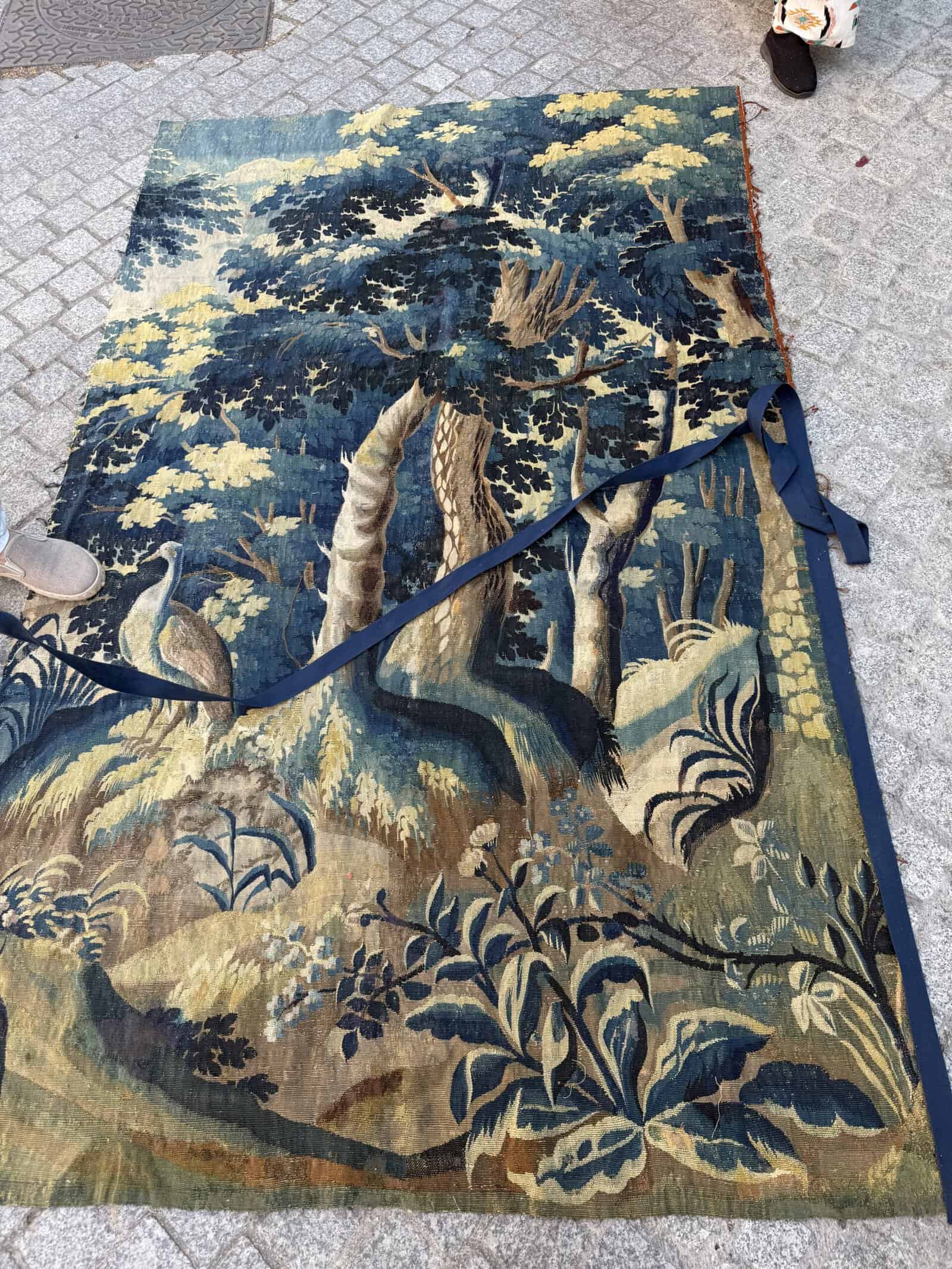 18th Century Flemish Verdure Tapestry of Forest Scene