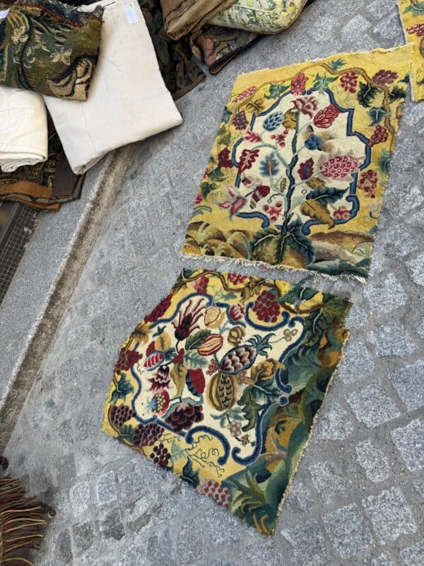 Set of 4 Yellow Textiles to Frame, 19th Century France