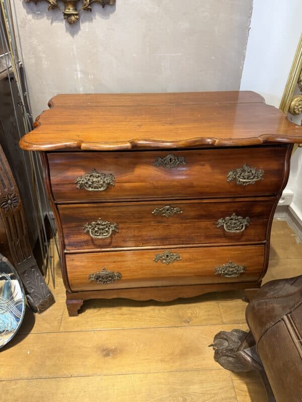 19th Century Dutch Mahogany Commode with 3 Drawers