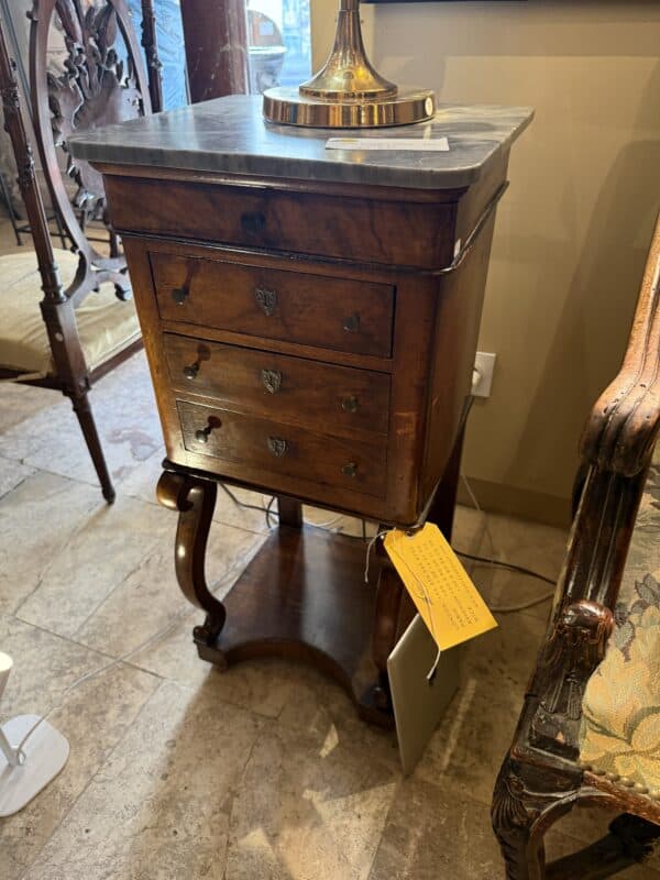 19th Century French Louis Philippe Side Table with Marble Top ca 1820
