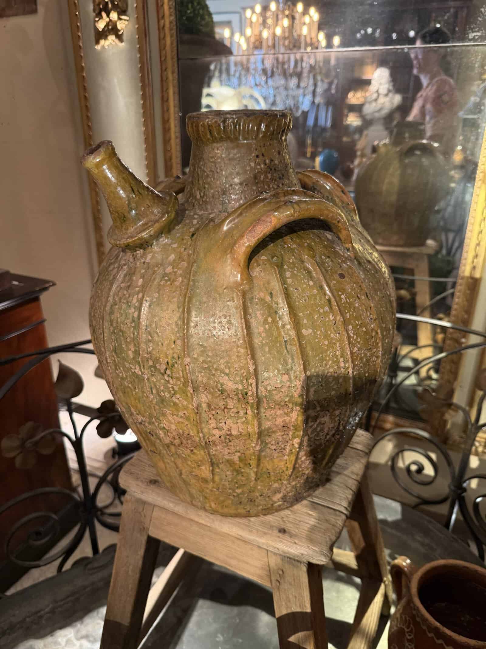 18th Century French Glazed Terracotta Jug